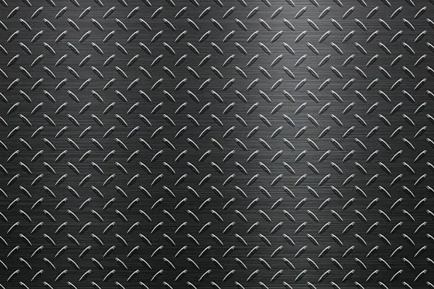 Vector illustration of Background of Metal Diamond Plate in Black Color