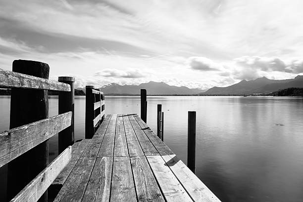 istock wooden jetty, lake chiemsee 612223656