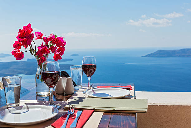 istock Two glasses of red wine on the table 612226484