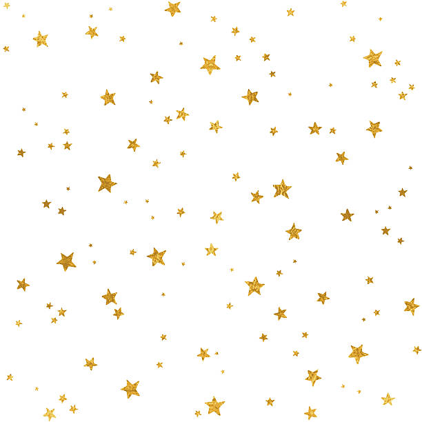Gold star pattern vector art illustration