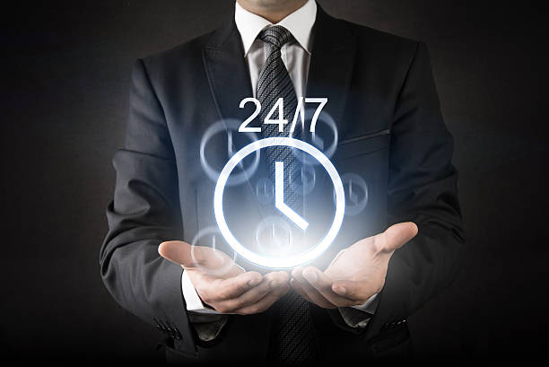 istock Customer Care with 24/7 nonstop service consept 612229432