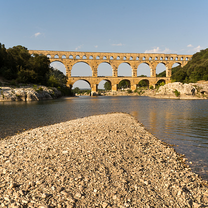 Roquefavour historic old aqueduct landmark Ventabren, Aix en Provence, France, Europe.