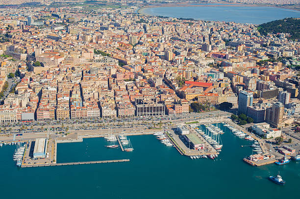 istock Aerial view of Cagliari harbor 612230582