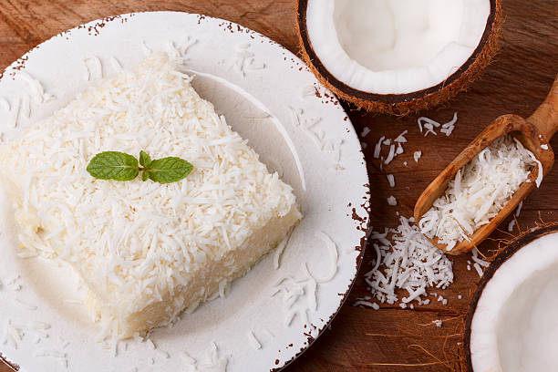Brazilian traditional dessert: sweet couscous (tapioca) pudding