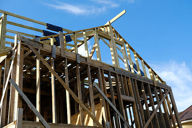 istock Framing of house under construction 612233324