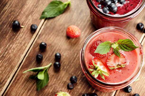 istock Blueberry and strawberry smoothie 612233554