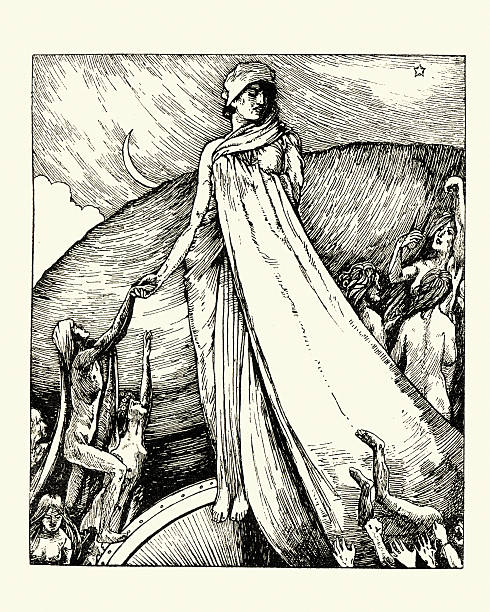 богиня фортуна - tyche stock illustrations