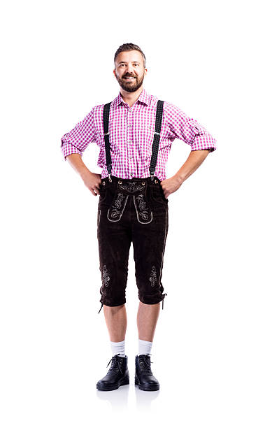 istock Handsome hipster man in traditional bavarian clothes, isolated 612234900