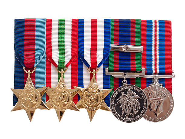 World War II Canadian medals stock photo