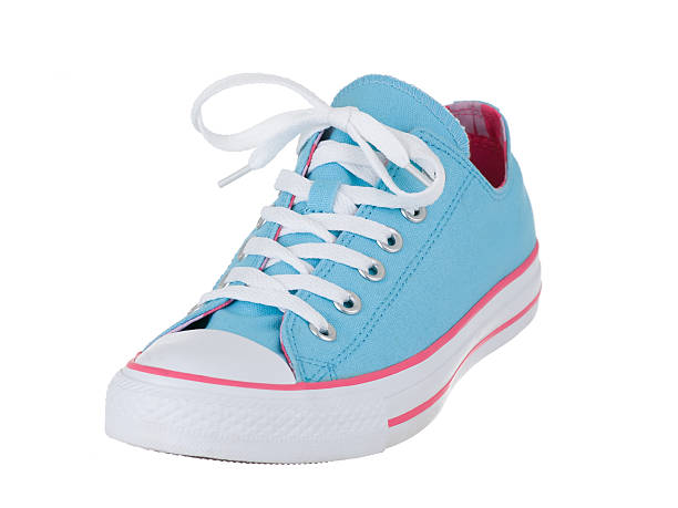 istock Vintage blue single shoe on white 612237774