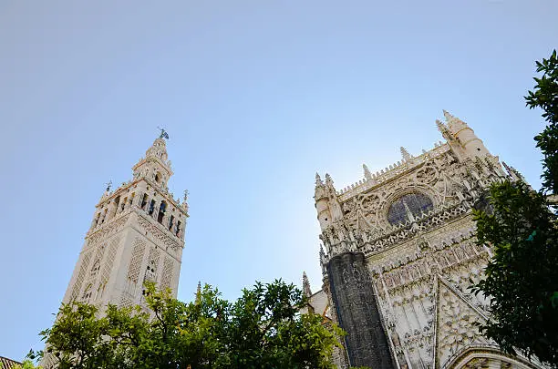 Seville Cathedral, Facade and  La Giralda (Spain)