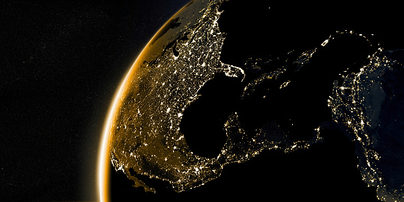 Orbitl View Orbital View On Earth From Space Stock Photo - Download Image Now ...