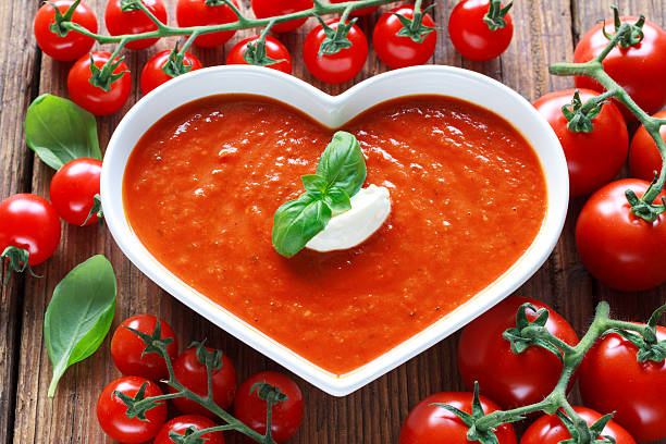 fresh tomato soup stock photo