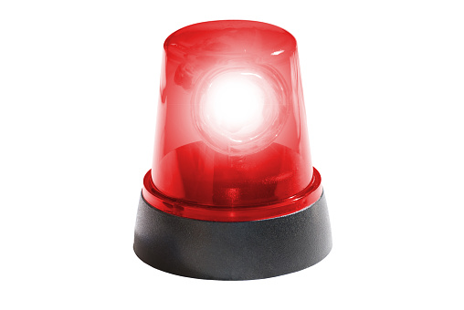 fire department, red light isolated