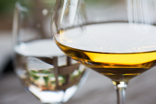 Glass of Chardonnay White Wine Close UpGlass of Chardonnay White Wine Close Up