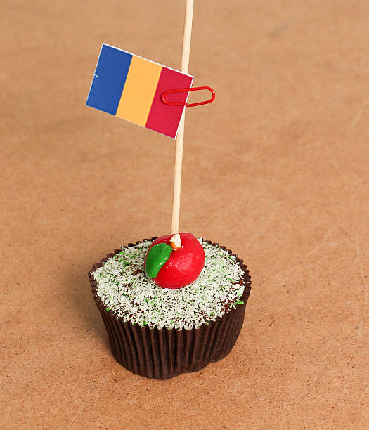 istock romania flag on a apple cupcake 612241692