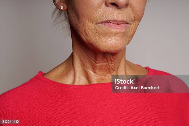 Mature Woman With Wrinkles Stock Photo - Download Image Now - Senior Adult, Old, Wrinkled