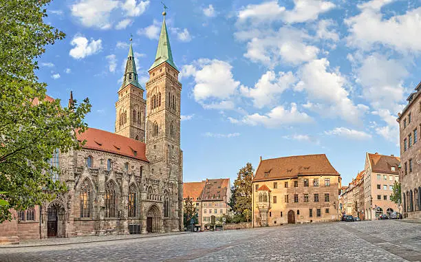 Saint Sebaldus church on Sebalder square in Nuremberg, Bavaria, Germany