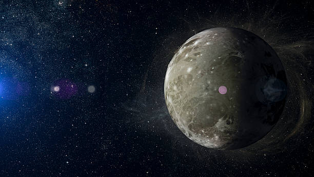 istock Solar system planet Ganymede on nebula background 3d rendering. 612248760