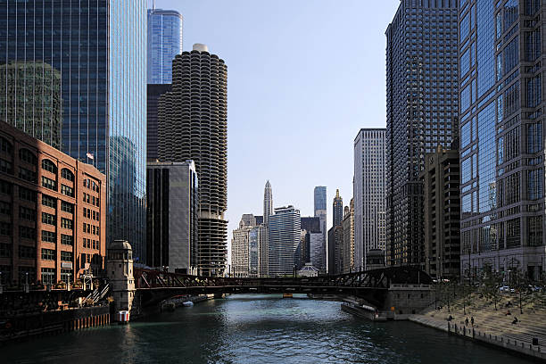 istock Aerial view of Chicago skyline 612255272