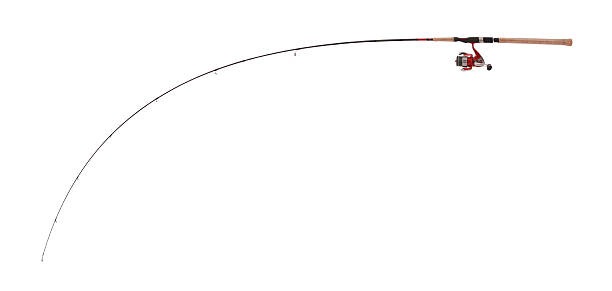 istock Curved ultra light fishing rod for catching predatory fish 612257258