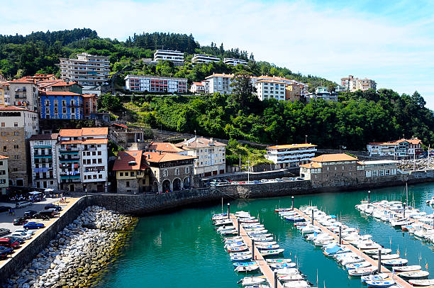 istock Marina and sea in Mutriku, Spain 612257948