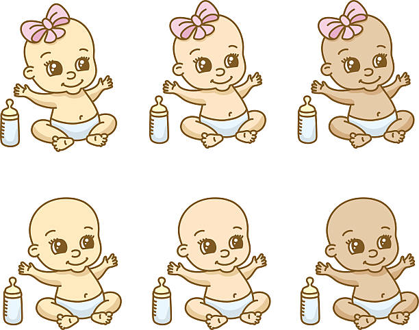 Babies Of Different Ethnicities And Gender Stock Illustration - Download  Image Now - African Ethnicity, Asian and Indian Ethnicities, Baby - Human  Age - iStock