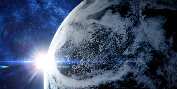 Orbitl View Orbital View On A Planet From Space Stock Photo - Download Image Now ...