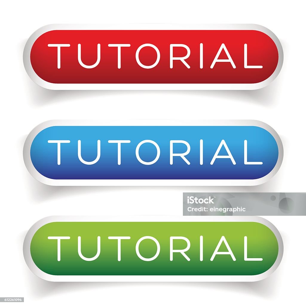 Tutorial Button Vector Set Stock Illustration - Download Image Now - E ...