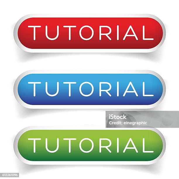 Tutorial Button Vector Set Stock Illustration - Download Image Now - E ...