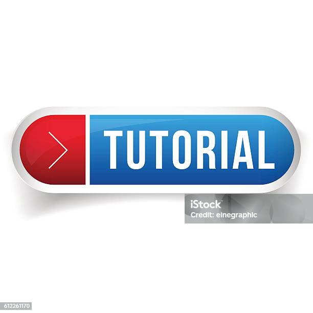 Tutorial Button Vector Blue Stock Illustration - Download Image Now - E ...