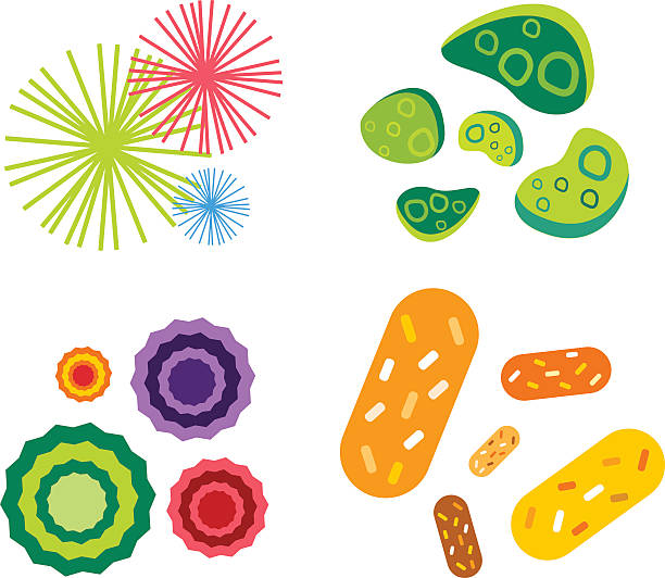 значок вектора вируса бактерий - biohazard symbol computer bug biology virus stock illustrations