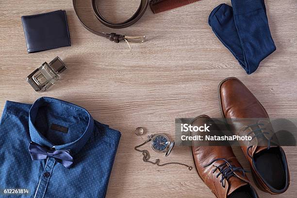 Mens Accessories Stock Photo - Download Image Now - Men, Menswear, Shoe