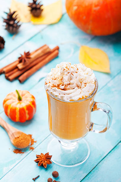 istock Pumpkin smoothie, spice latte with whipped cream 612262434