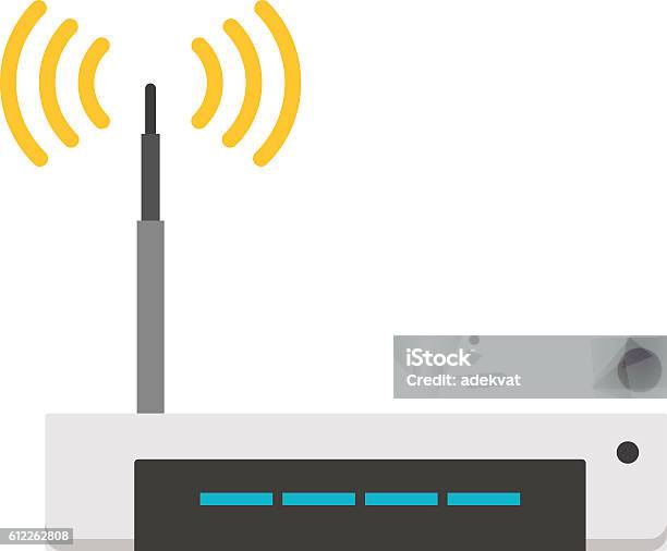 Wifi Modem Router Isolated On White Stock Illustration - Download Image Now - Accessibility, Advice, Animal Antenna