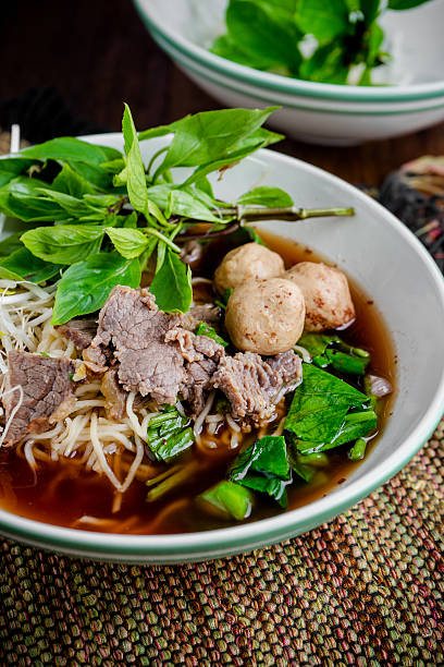 istock asian noodle soup with beef meatball with fresh vegetable 612267296