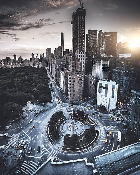 istock Columbus Circle square in Manhattan on the night 612269858