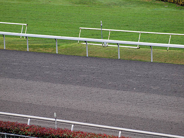 istock Close-up of empty Horsetrack 612369544