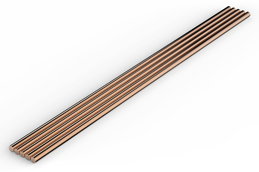 3d rendering shiny copper pipes or bronze pipes