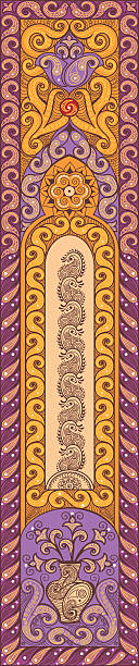 istock Beautiful Indian floral ornament. Ethnic Mandala. Henna tattoo style. Violet. 612373732