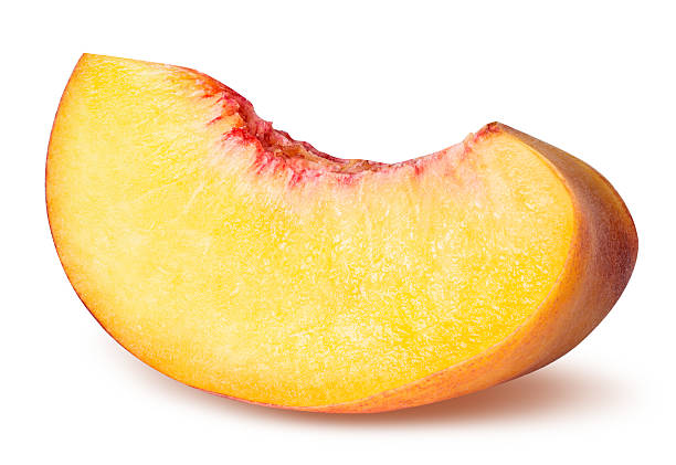 istock peach fruit sliced isolated on white background 612378702
