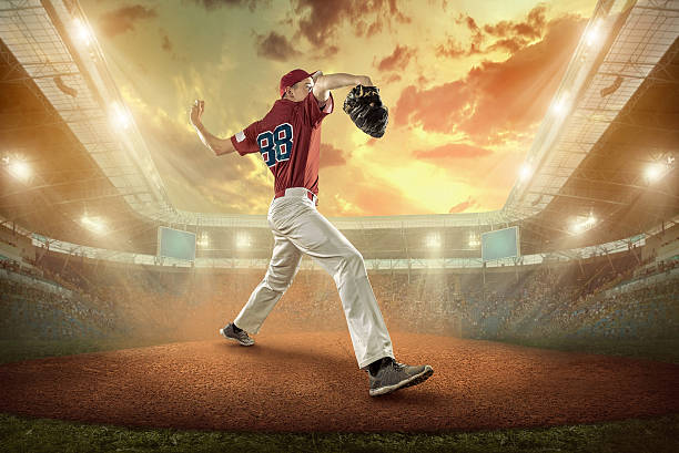 istock Baseball players in action on the stadium. 612378734
