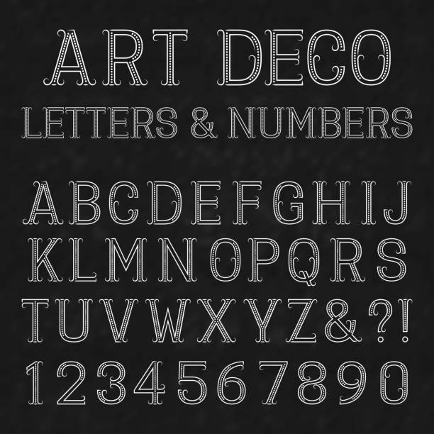 istock Font in art deco style. Vintage alphabet. 612379116
