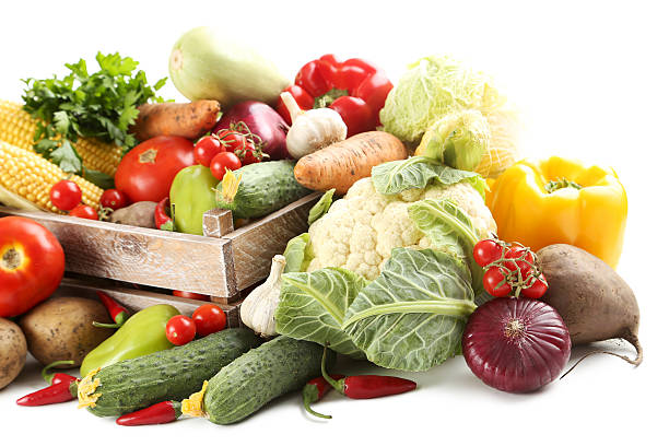 istock Ripe and tasty vegetables isolated on a white 612381506