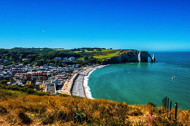 istock Beautiful view of Alabaster Coast in Normandy 612382588
