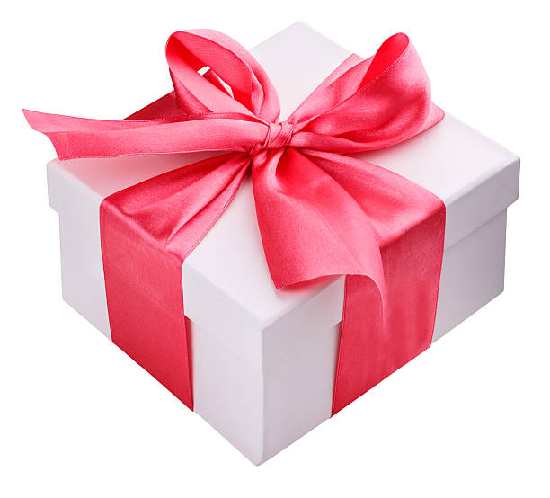 istock white gift box with pink  ribbon and bow clipping path 612383662