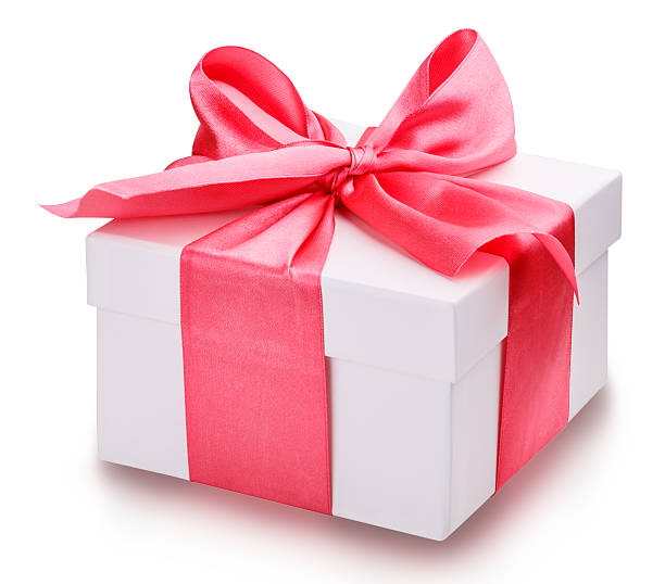 istock white gift box with pink  ribbon and bow clipping path 612383732