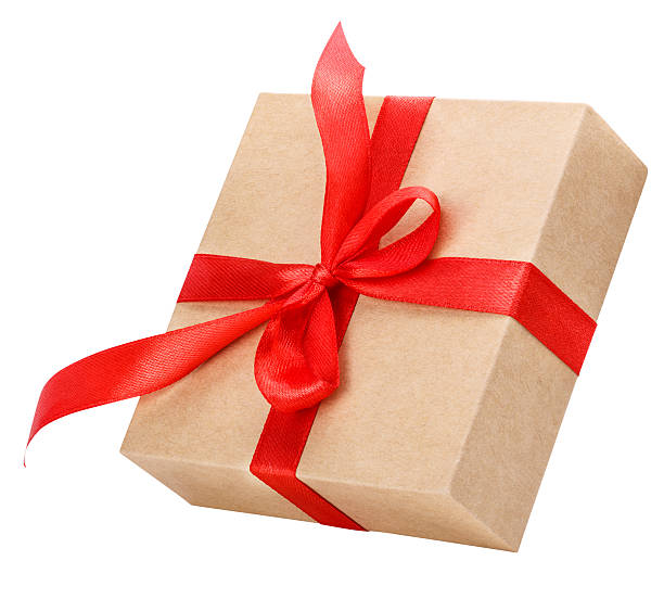 istock gift box with a red  ribbon and bow clipping path 612384614