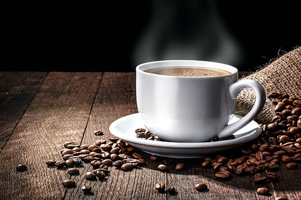 istock cup of coffee on a wooden 612385822