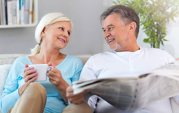 istock Senior couple at home 612387874
